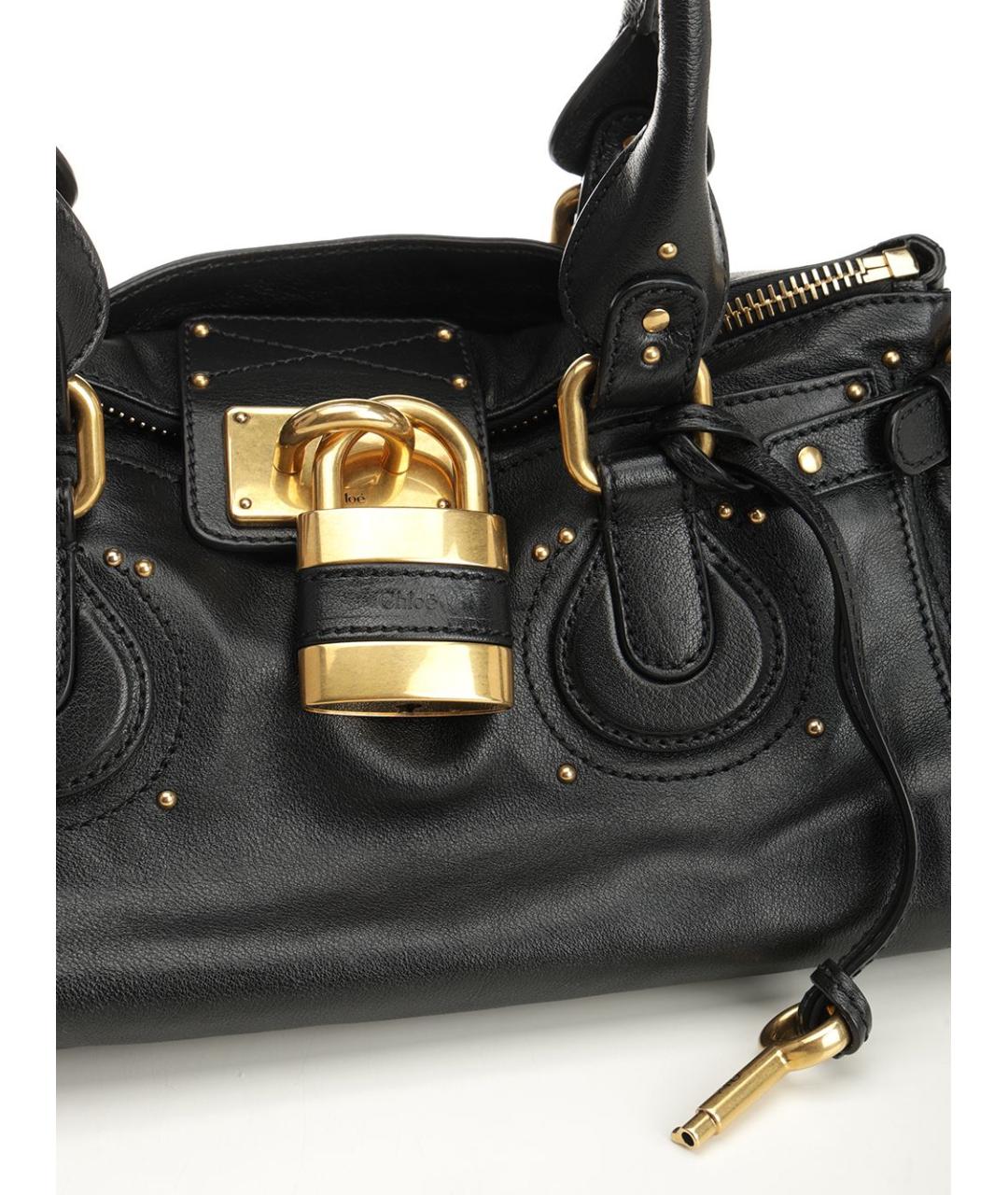 CHLOE Черная кожаная сумка тоут, фото 5