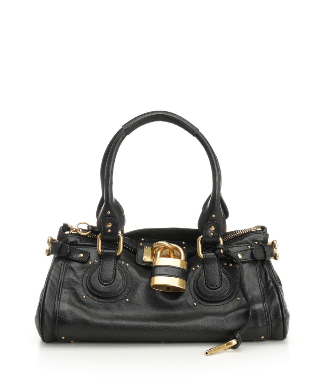 CHLOE Черная кожаная сумка тоут, фото 1