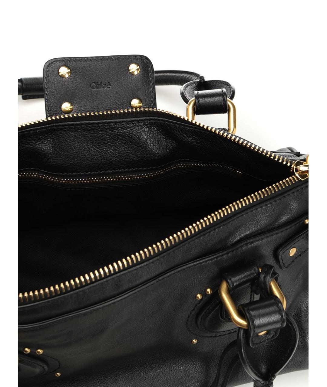 CHLOE Черная кожаная сумка тоут, фото 4