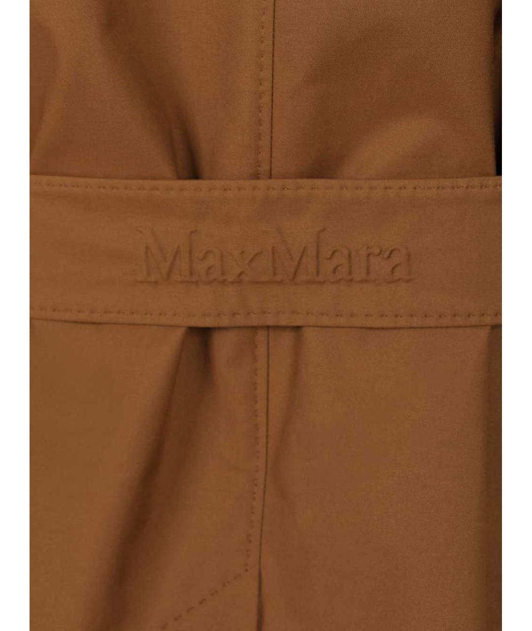 MAX MARA Коричневый хлопковый тренч/плащ, фото 5