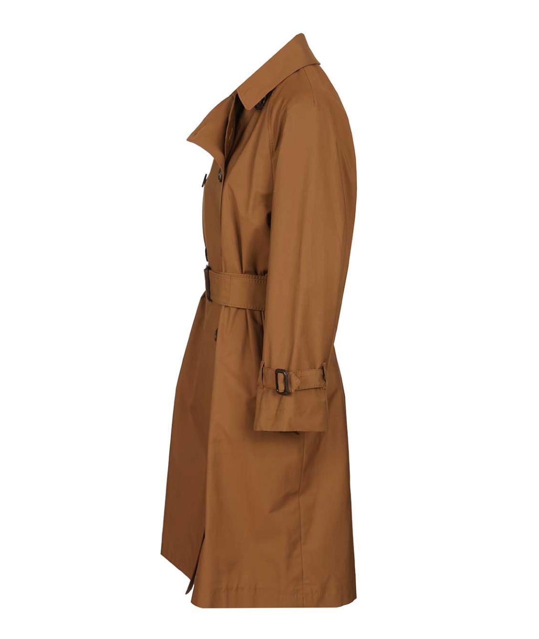 MAX MARA Коричневый хлопковый тренч/плащ, фото 3