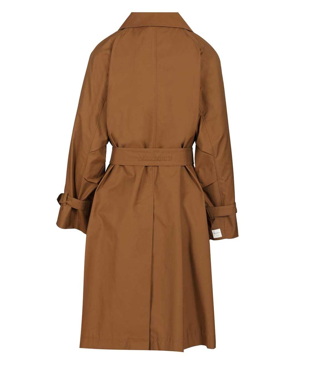 MAX MARA Коричневый хлопковый тренч/плащ, фото 2