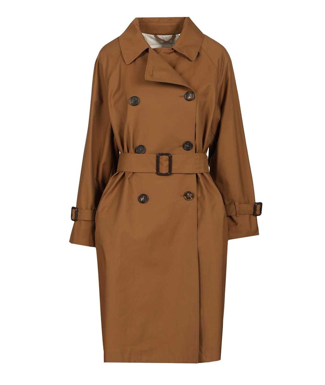 MAX MARA Коричневый хлопковый тренч/плащ, фото 1