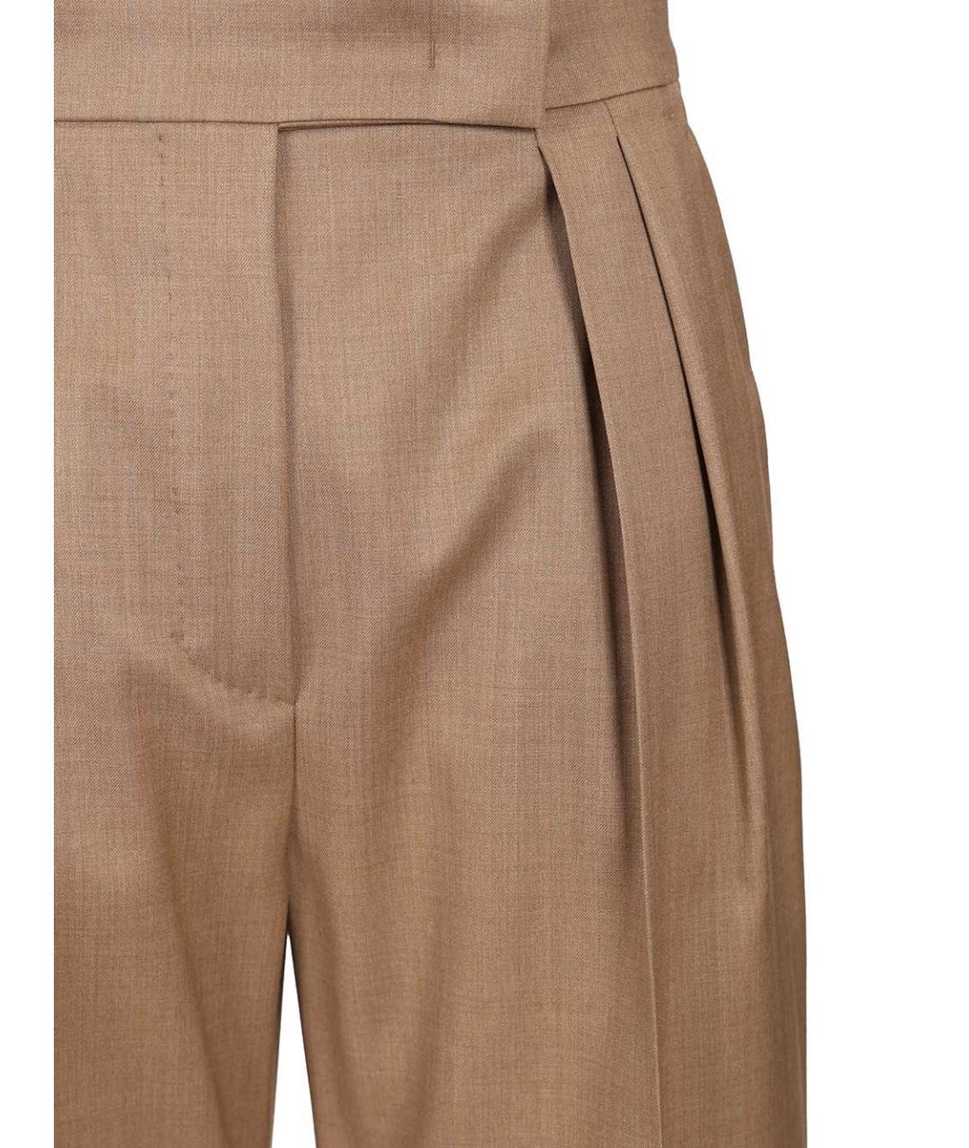 MAX MARA Коричневые шерстяные брюки широкие, фото 4