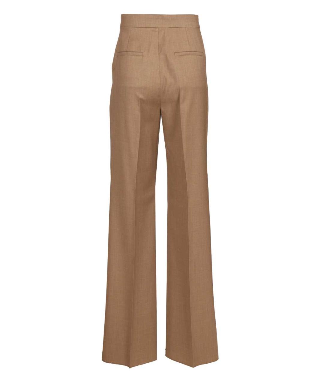 MAX MARA Коричневые шерстяные брюки широкие, фото 2
