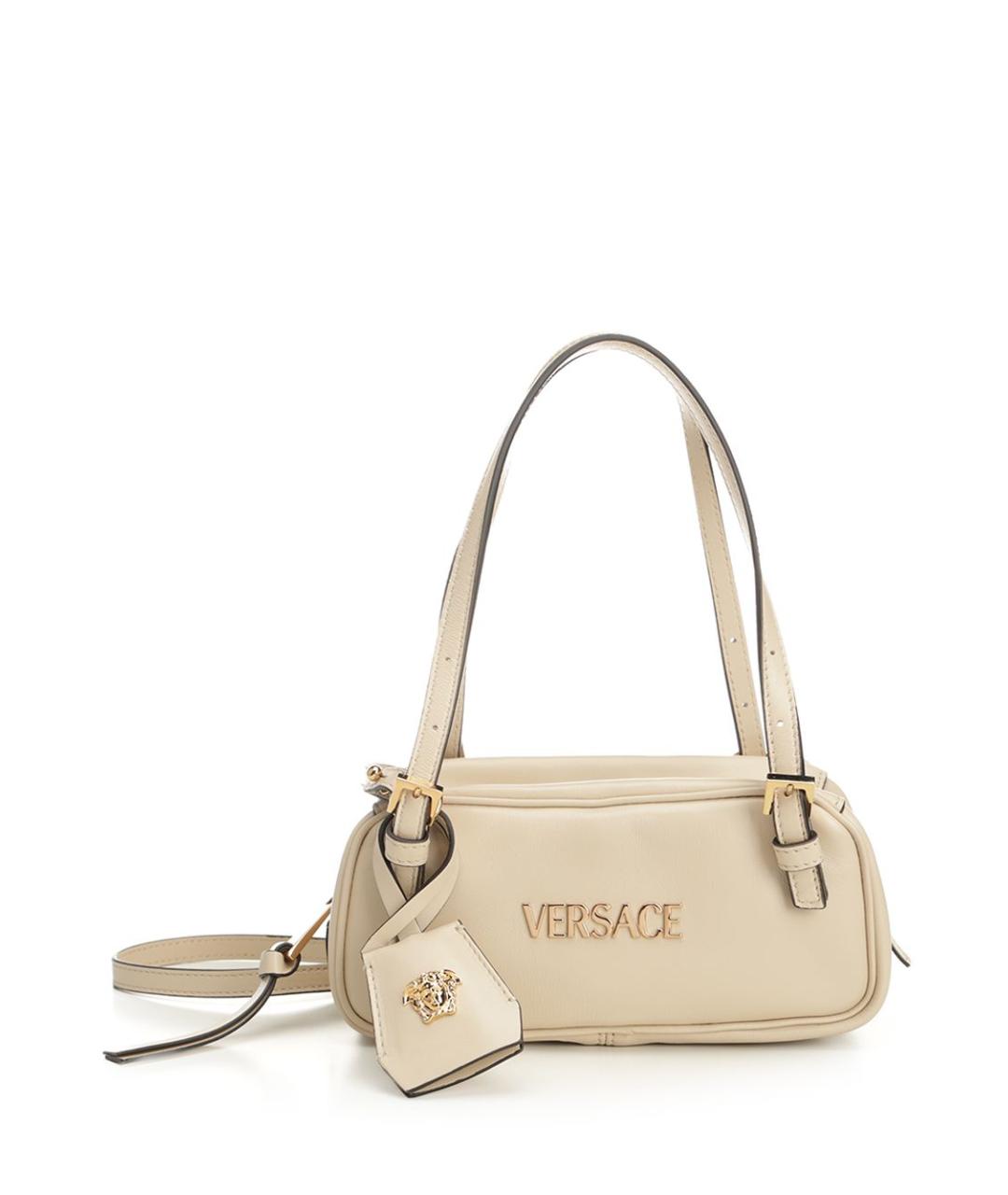 VERSACE Бежевая кожаная сумка через плечо, фото 1