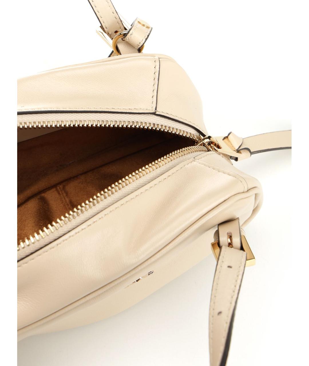VERSACE Бежевая кожаная сумка через плечо, фото 4