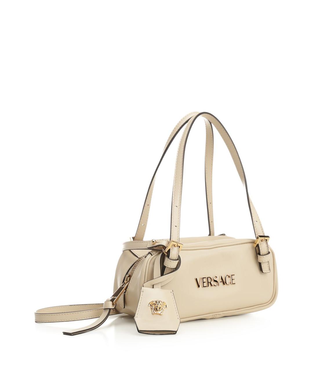 VERSACE Бежевая кожаная сумка через плечо, фото 2