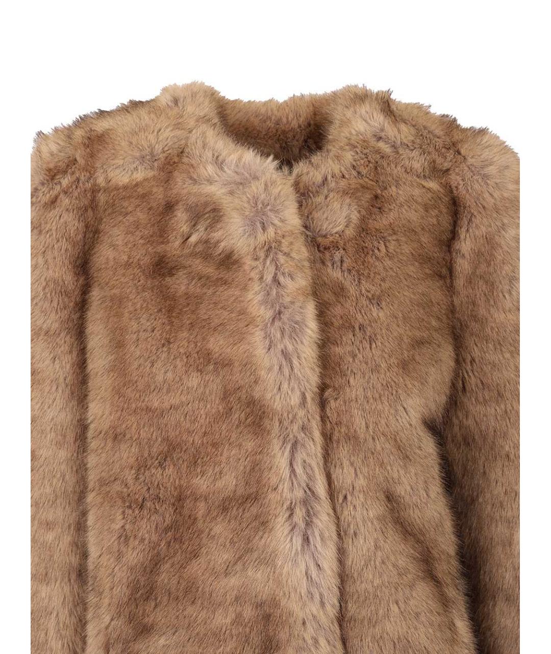 STAND STUDIO Коричневая полиэстеровая шуба, фото 4