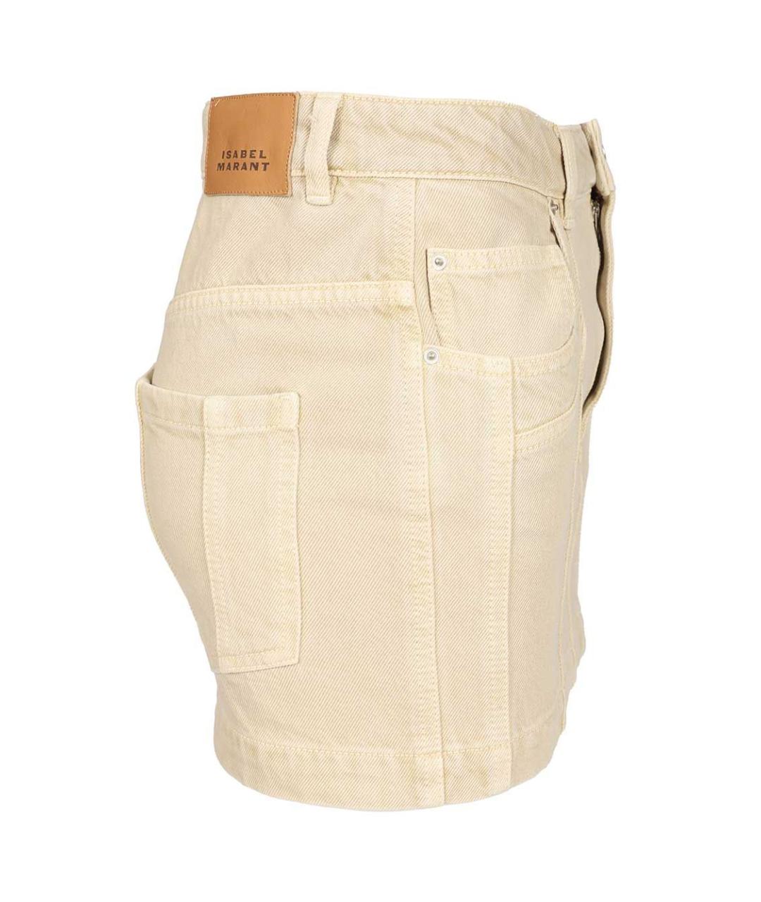 ISABEL MARANT ETOILE Бежевая деним юбка мини, фото 4