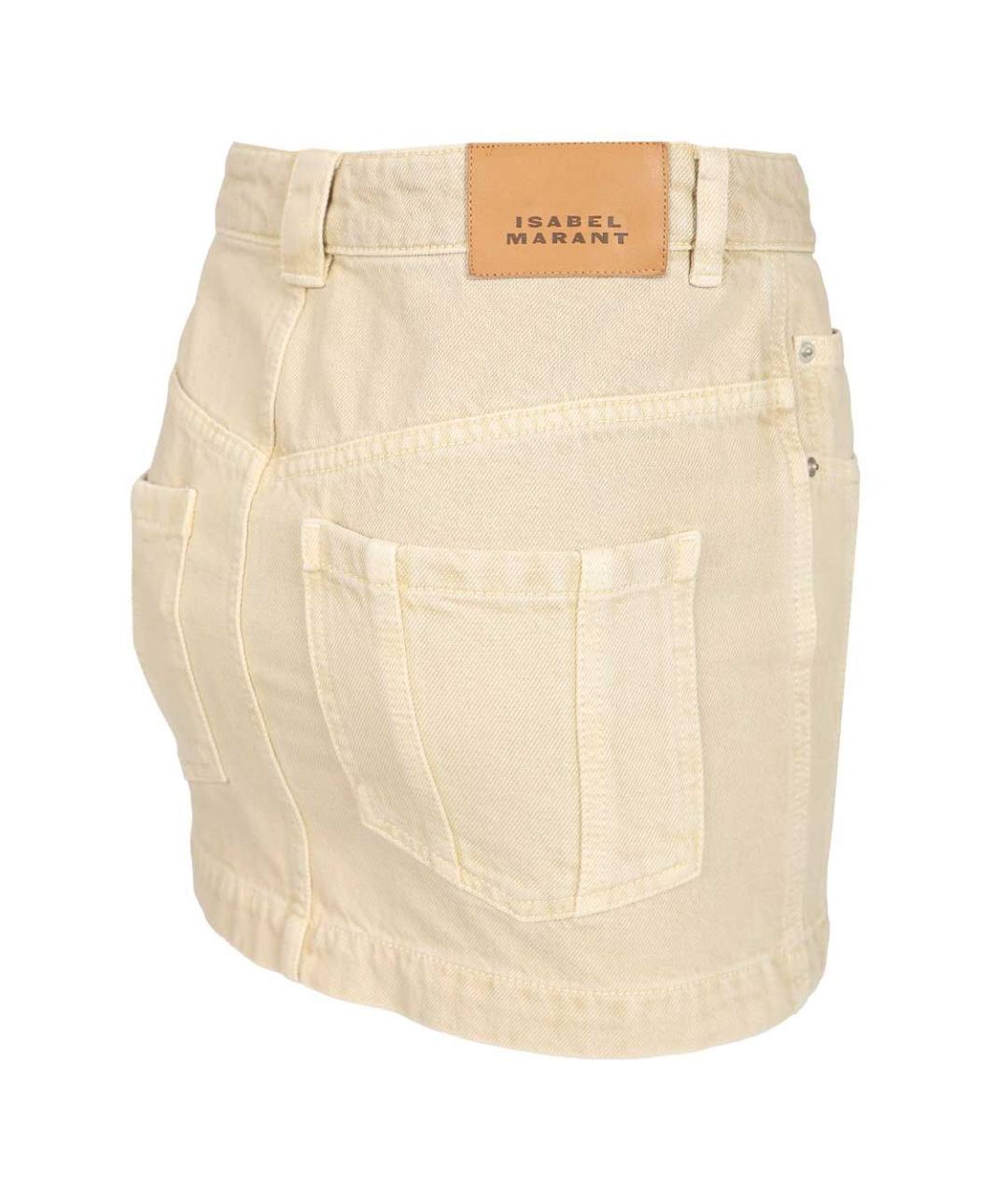 ISABEL MARANT ETOILE Бежевая деним юбка мини, фото 3