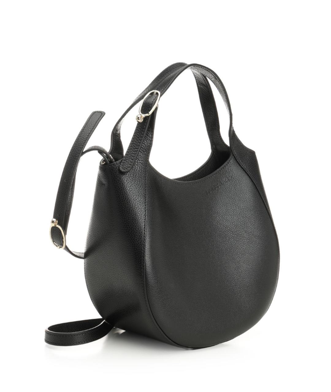 LONGCHAMP Черная кожаная сумка через плечо, фото 2