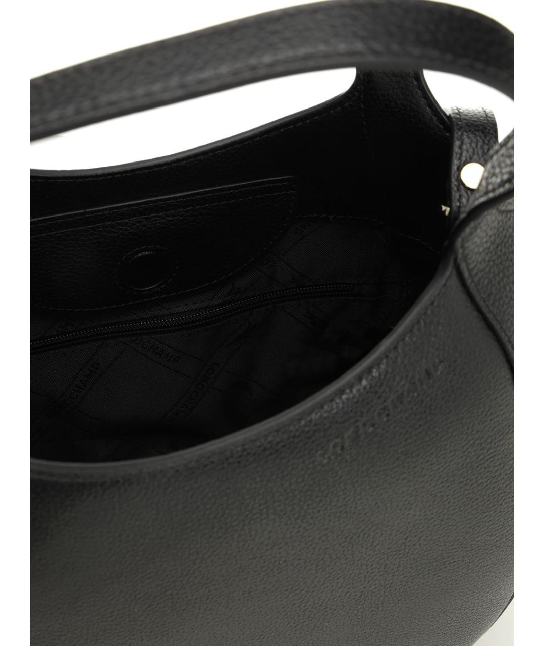 LONGCHAMP Черная кожаная сумка через плечо, фото 4