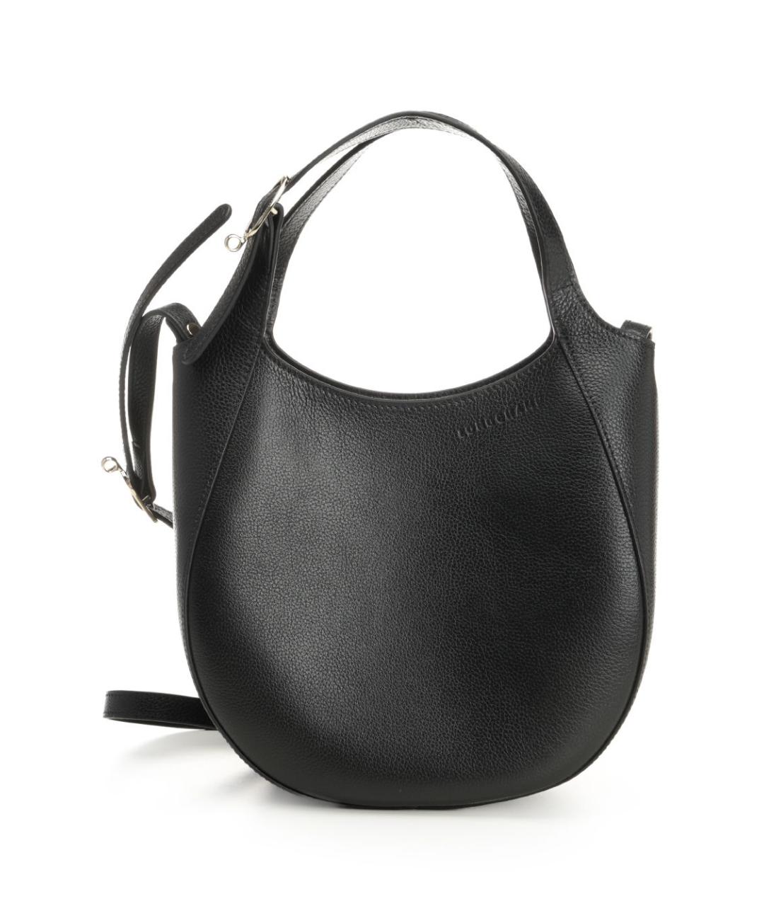 LONGCHAMP Черная кожаная сумка через плечо, фото 1