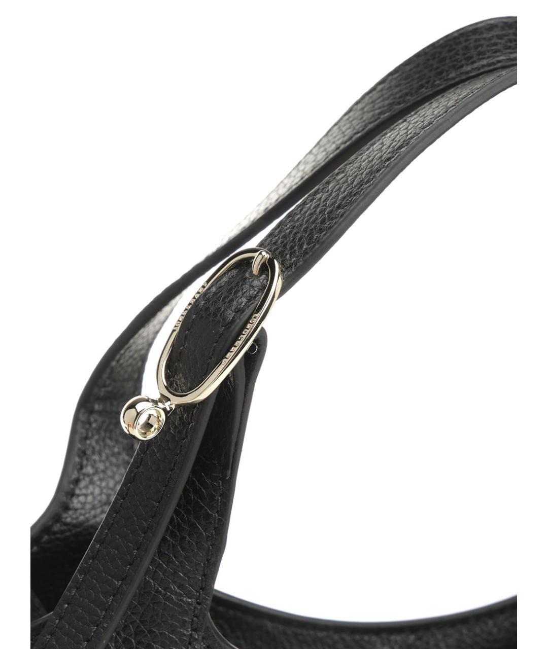 LONGCHAMP Черная кожаная сумка через плечо, фото 6