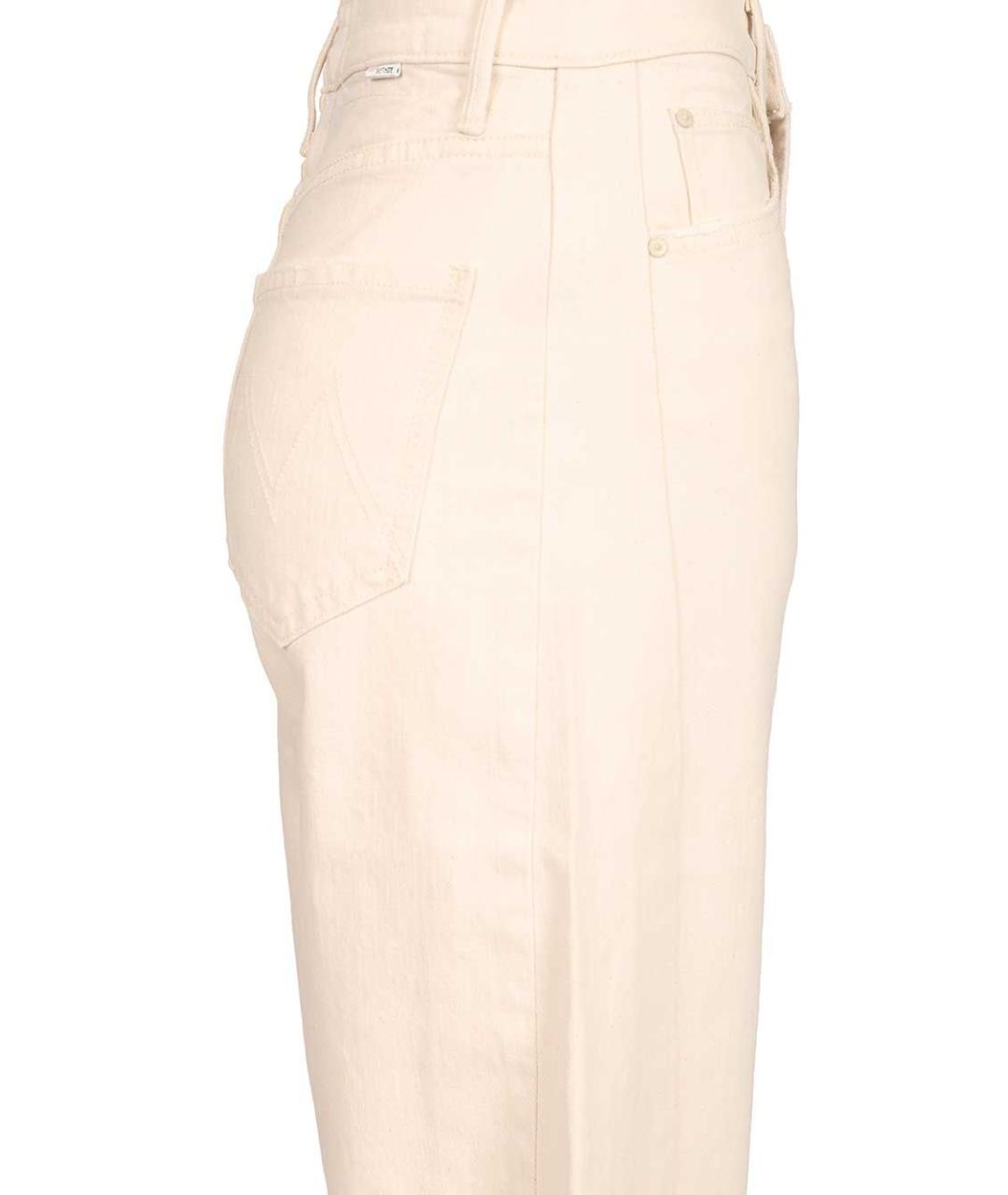 MOTHER Бежевые хлопковые прямые джинсы, фото 4