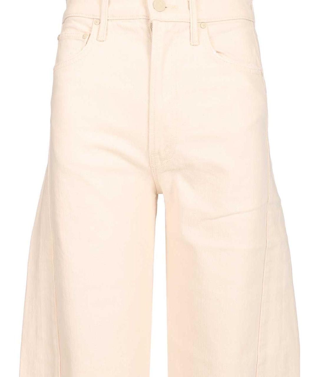 MOTHER Бежевые хлопковые прямые джинсы, фото 3
