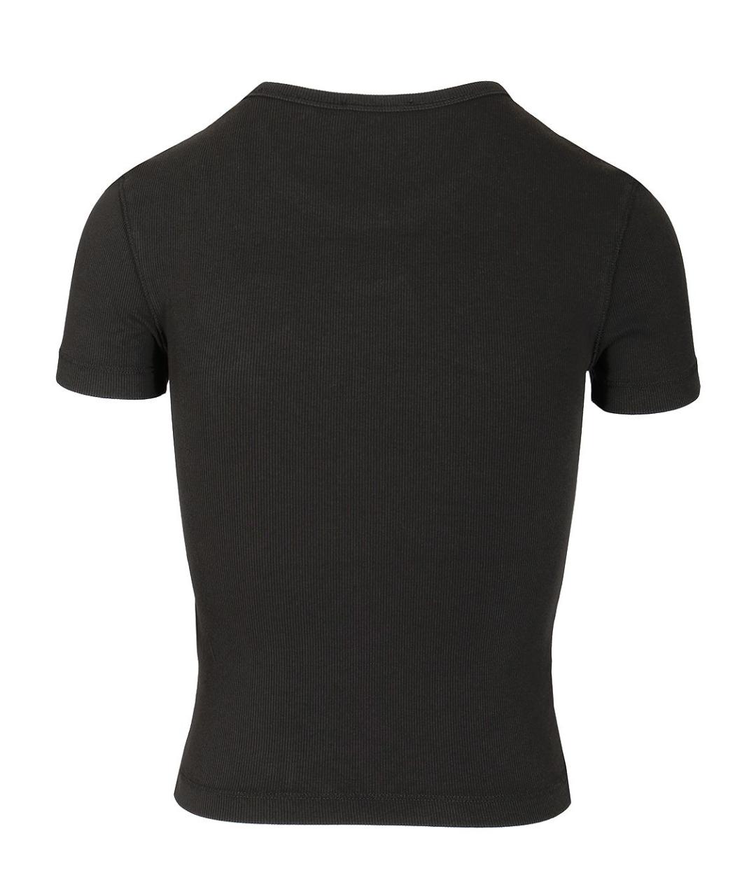 DIESEL Черная хлопко-эластановая футболка, фото 2