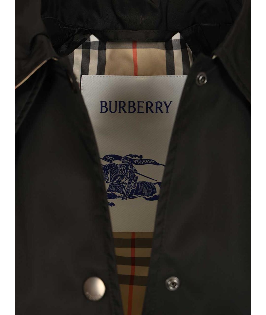 BURBERRY Черный полиамидовый тренч/плащ, фото 4