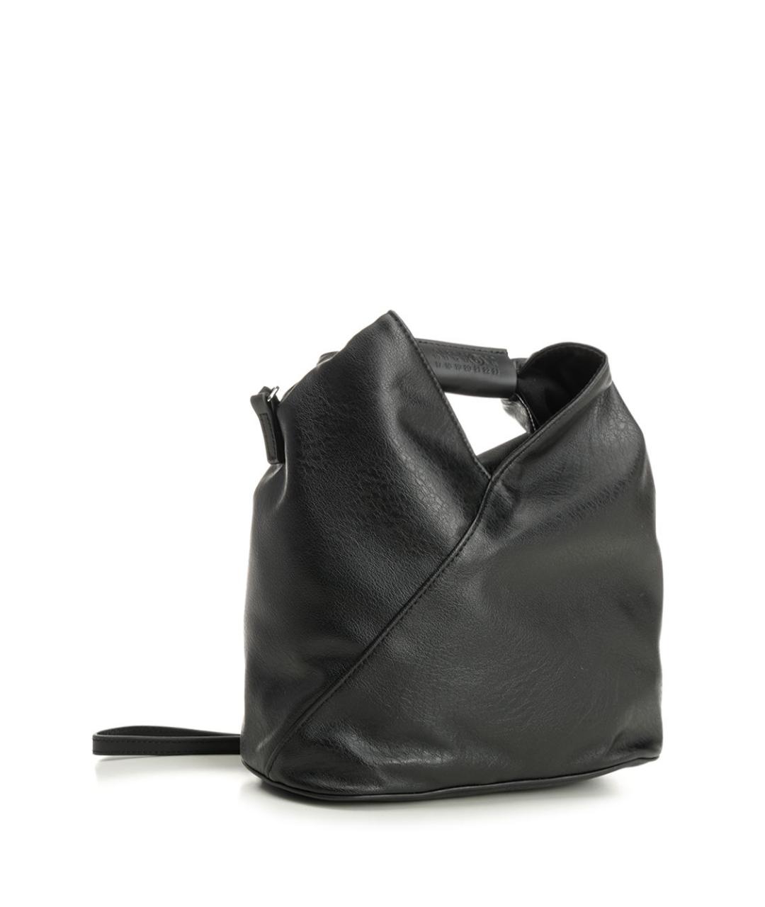 MM6 MAISON MARGIELA Черная кожаная сумка с короткими ручками, фото 2