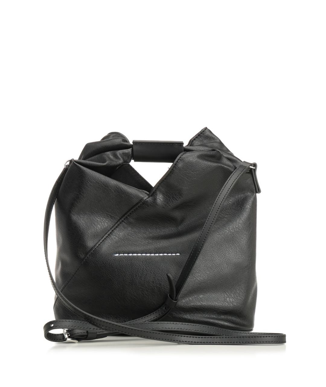 MM6 MAISON MARGIELA Черная кожаная сумка с короткими ручками, фото 3