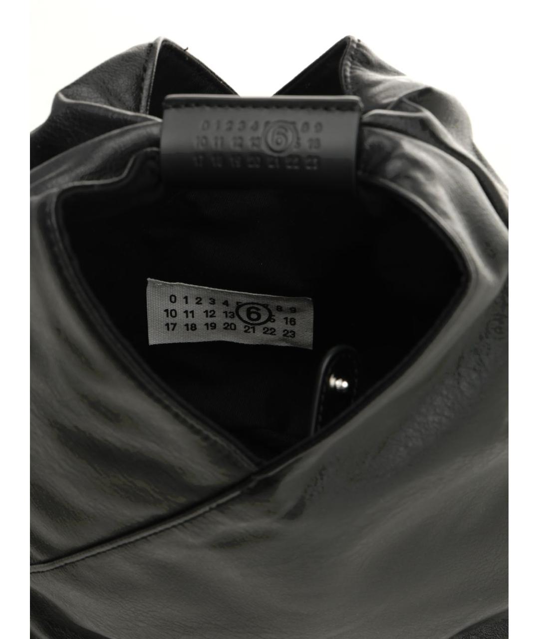 MM6 MAISON MARGIELA Черная кожаная сумка с короткими ручками, фото 4