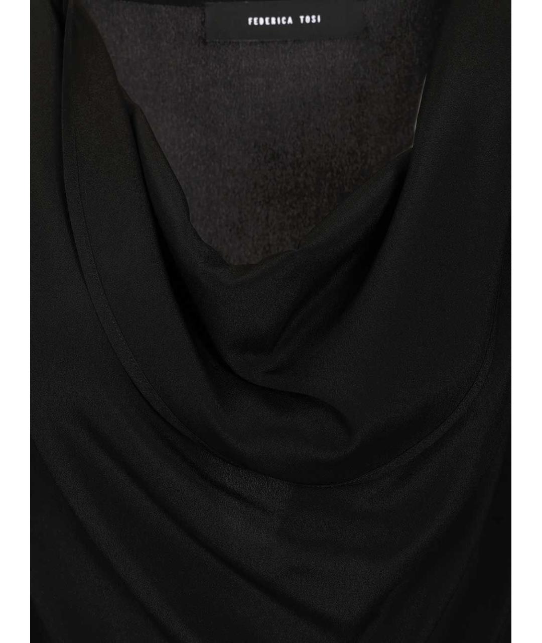FEDERICA TOSI Черное ацетатное вечернее платье, фото 5