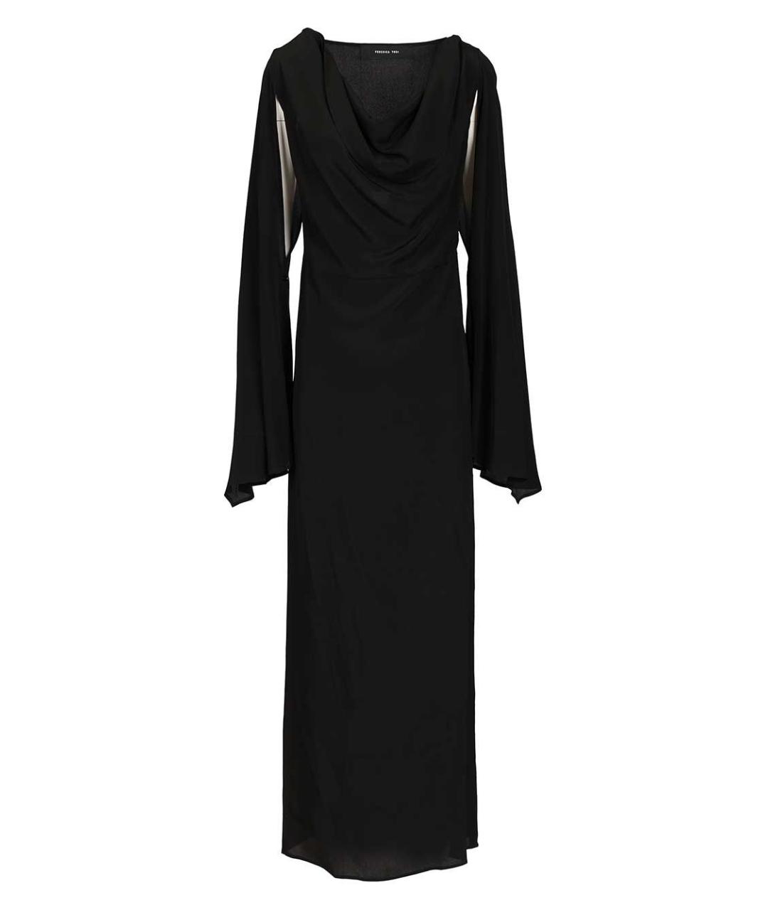 FEDERICA TOSI Черное ацетатное вечернее платье, фото 1