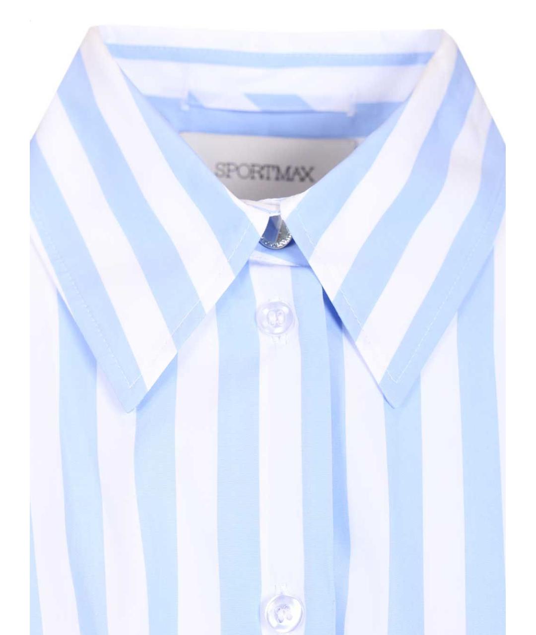SPORTMAX Голубая хлопковая рубашка, фото 4
