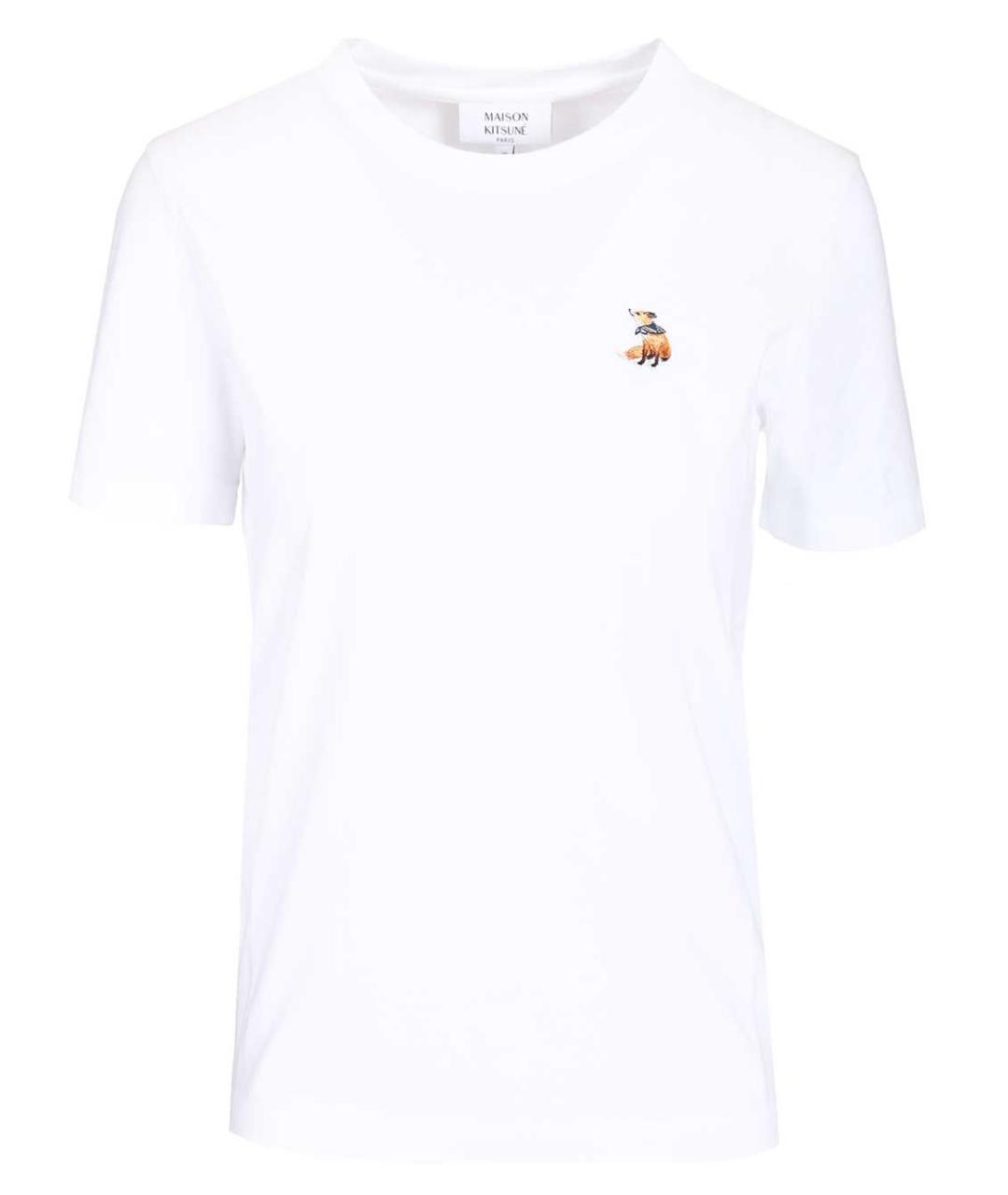 MAISON KITSUNE Белая хлопковая футболка, фото 1