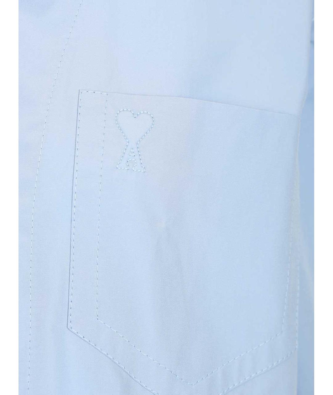 Ami Paris Голубая хлопковая классическая рубашка, фото 4