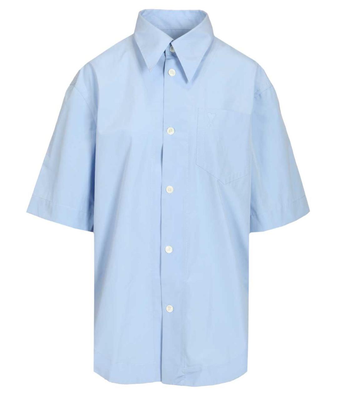 Ami Paris Голубая хлопковая классическая рубашка, фото 1