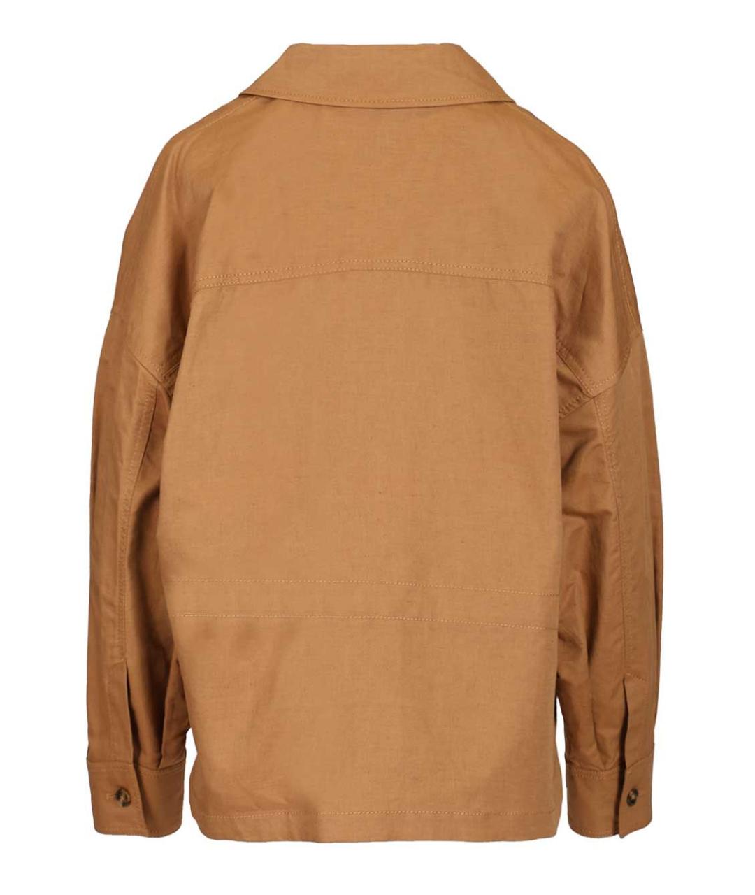 WEEKEND MAX MARA Коричневая хлопковая куртка, фото 2