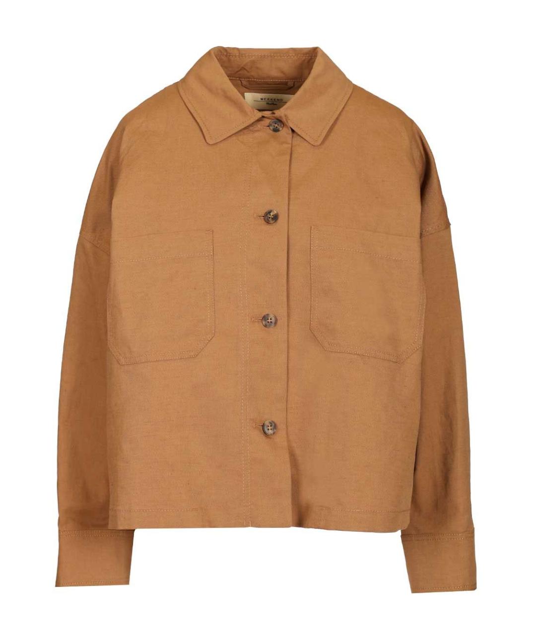 WEEKEND MAX MARA Коричневая хлопковая куртка, фото 1