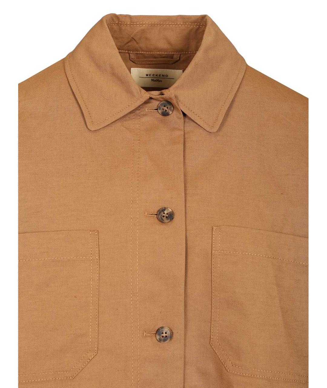 WEEKEND MAX MARA Коричневая хлопковая куртка, фото 4