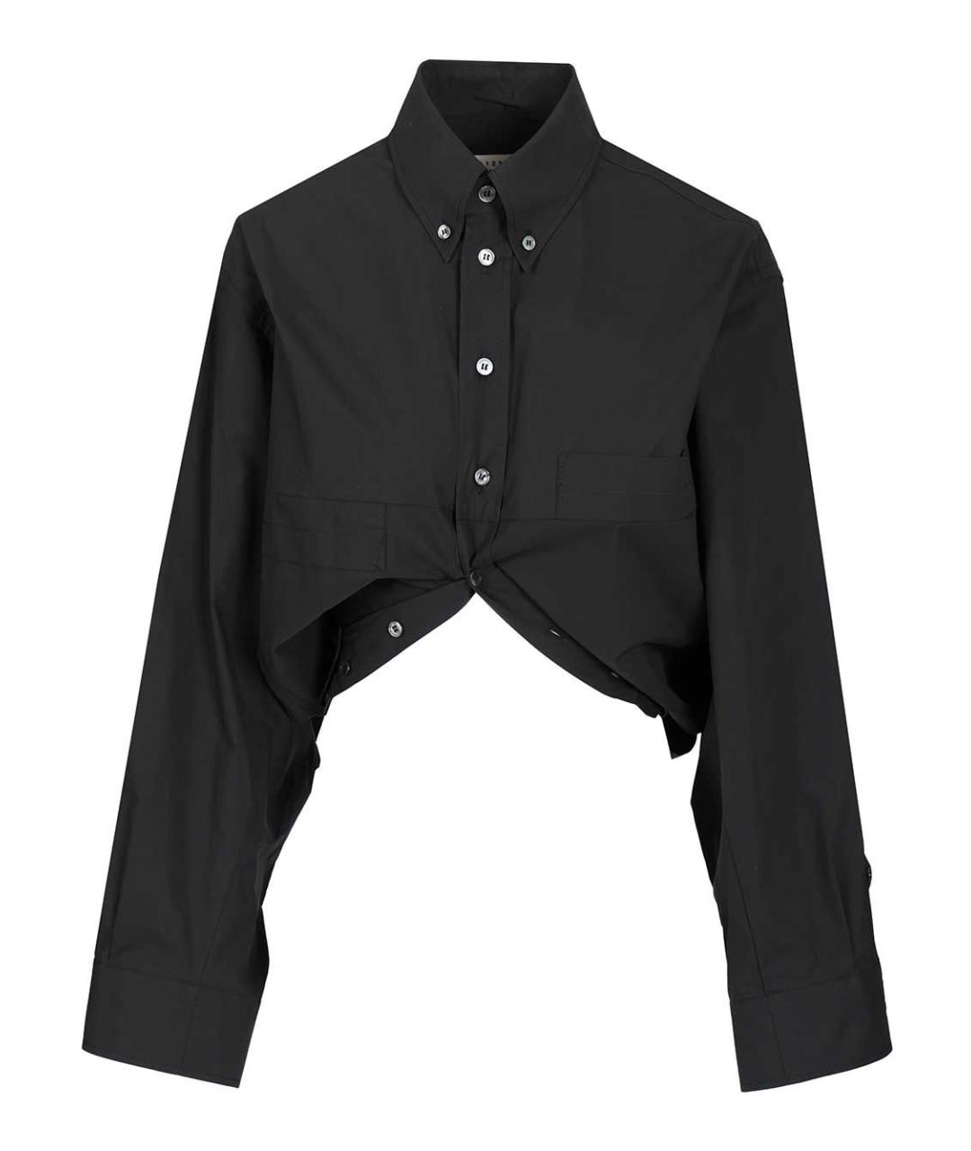 MM6 MAISON MARGIELA Черная хлопковая рубашка, фото 1