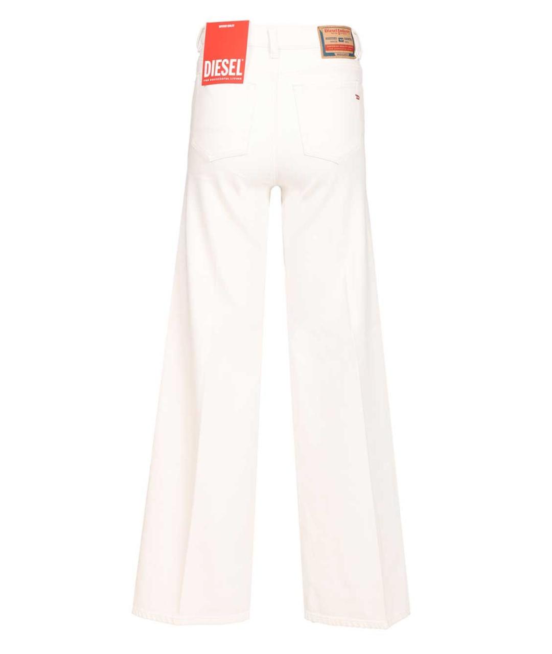 DIESEL Белые хлопко-эластановые прямые джинсы, фото 2