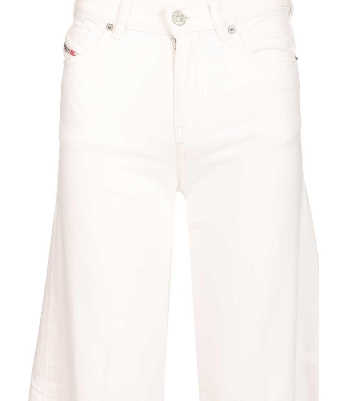 DIESEL Белые хлопко-эластановые прямые джинсы, фото 4