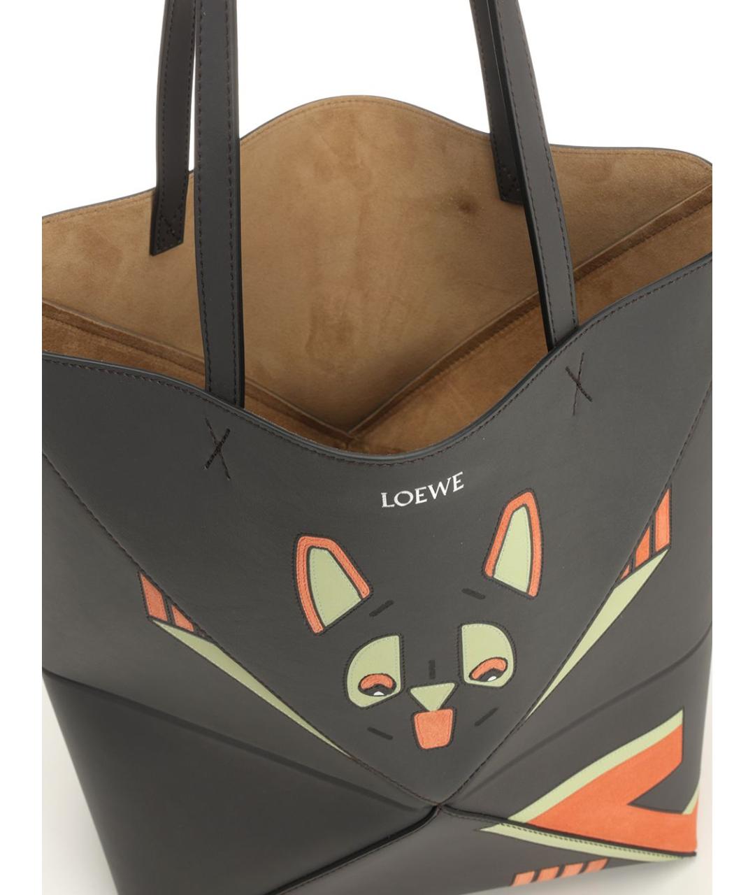 LOEWE Коричневая кожаная сумка тоут, фото 4