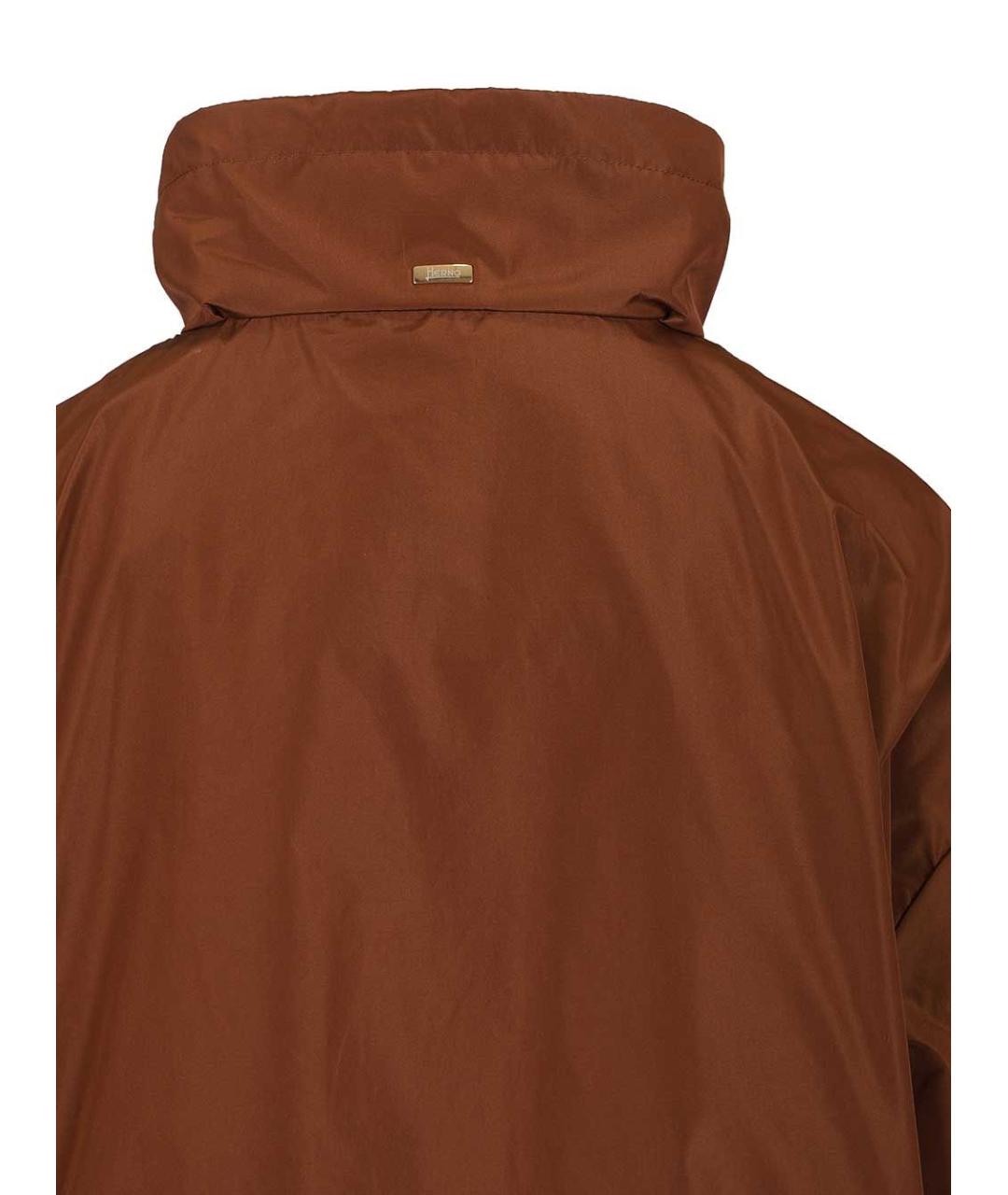 HERNO Коричневая полиэстеровая куртка, фото 5