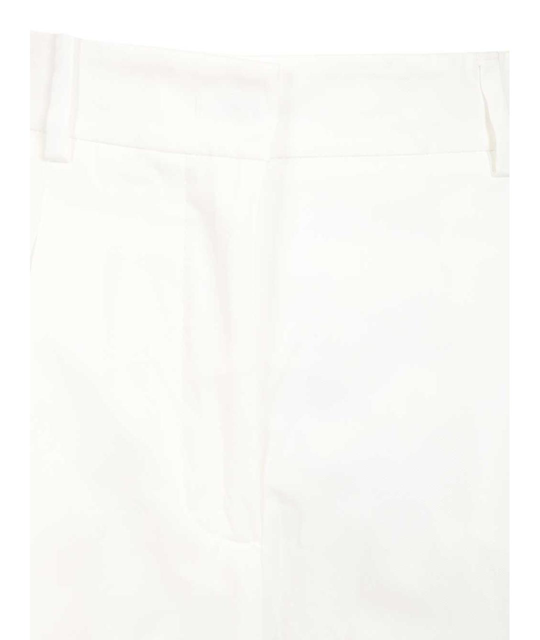WEEKEND MAX MARA Белые хлопковые прямые брюки, фото 4