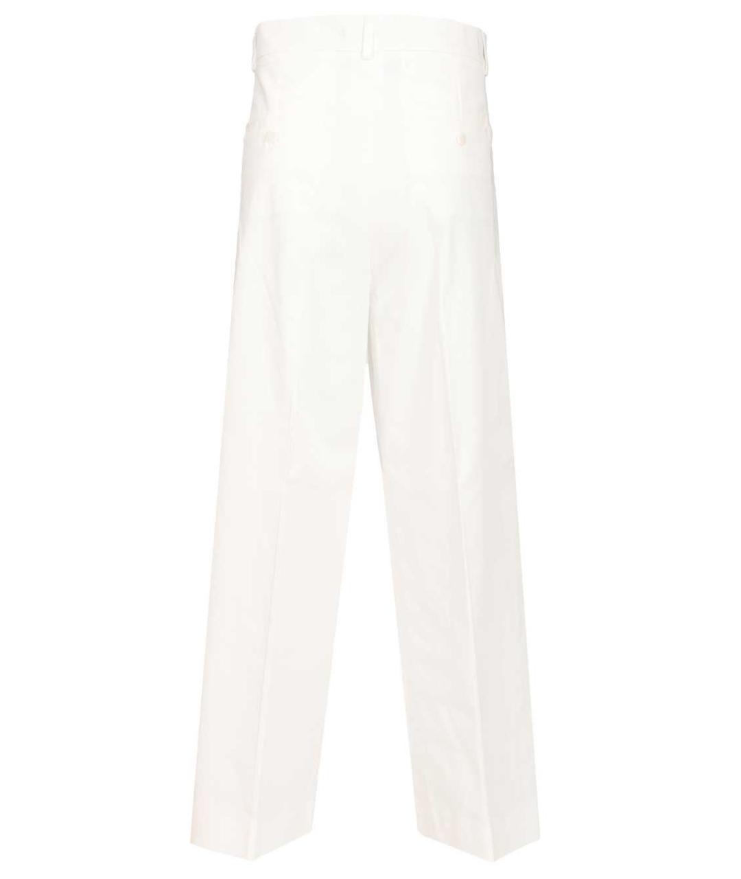 WEEKEND MAX MARA Белые хлопковые прямые брюки, фото 2