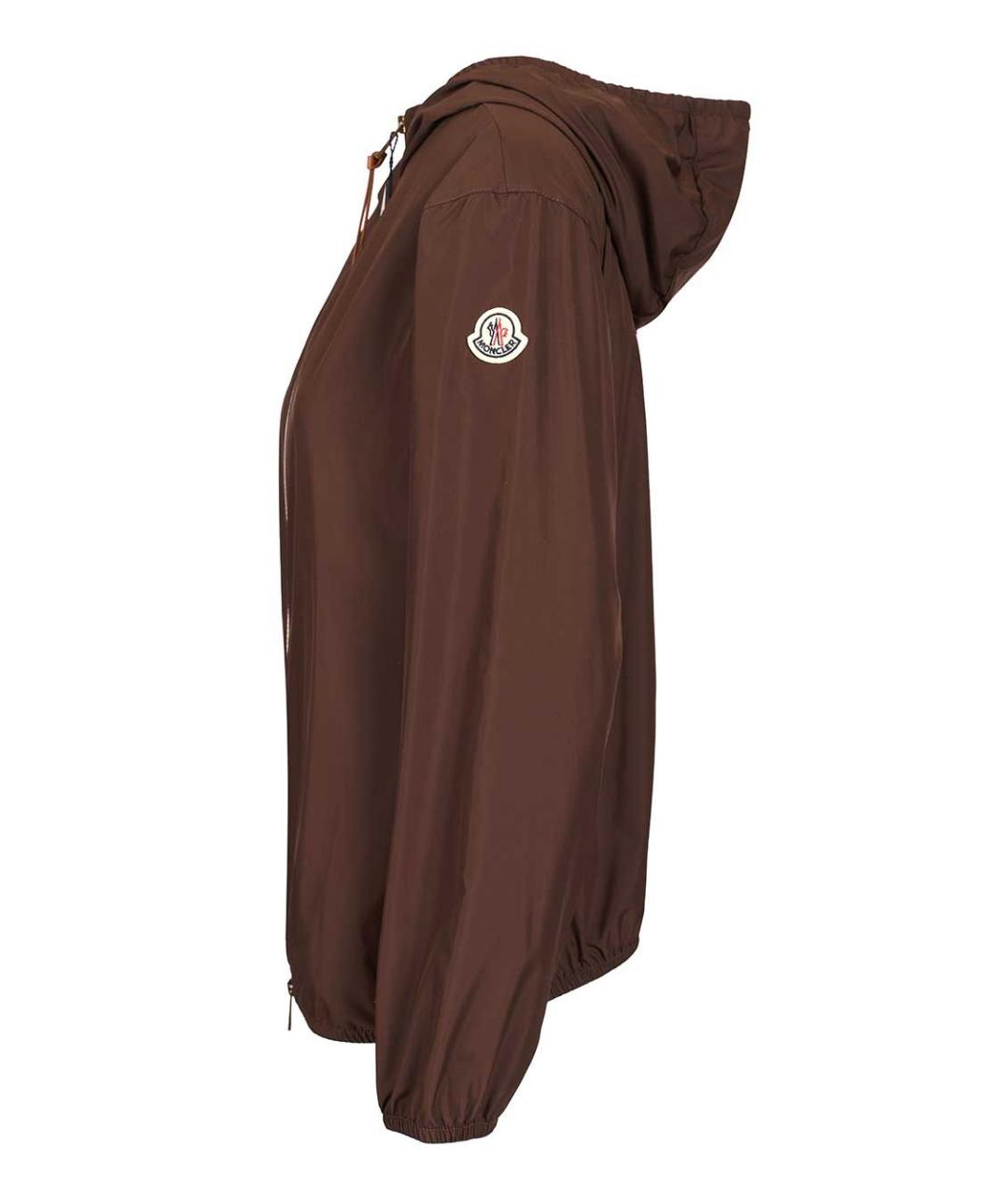 MONCLER Коричневая полиэстеровая куртка, фото 3