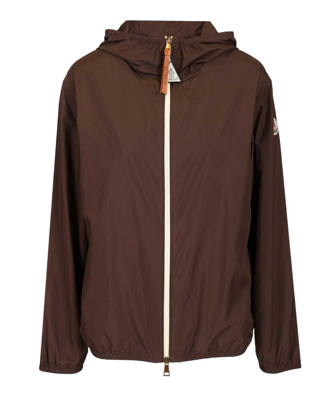 MONCLER Коричневая полиэстеровая куртка, фото 1
