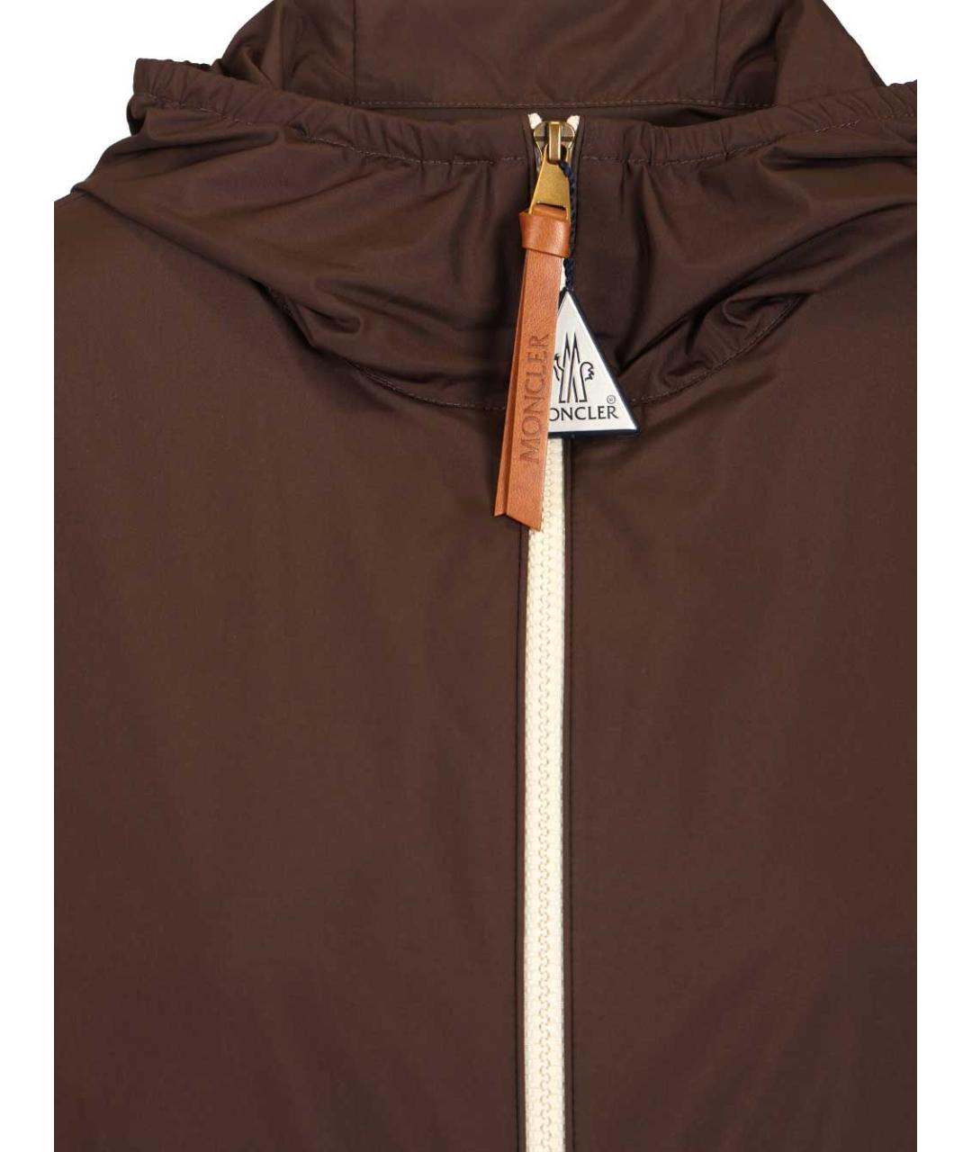 MONCLER Коричневая полиэстеровая куртка, фото 4