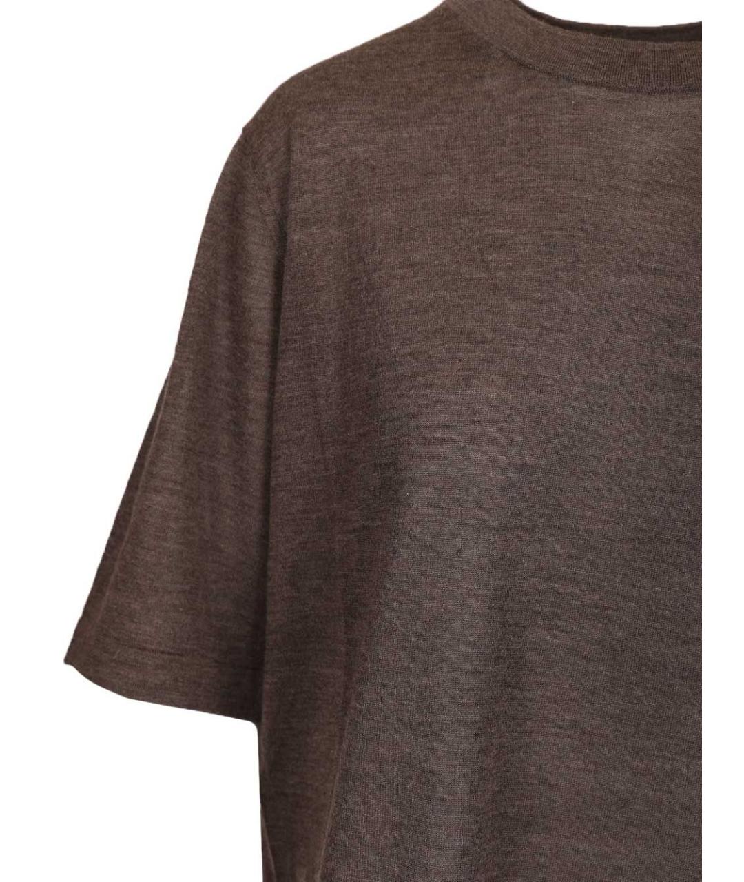 LOULOU STUDIO Коричневая кашемировая футболка, фото 3