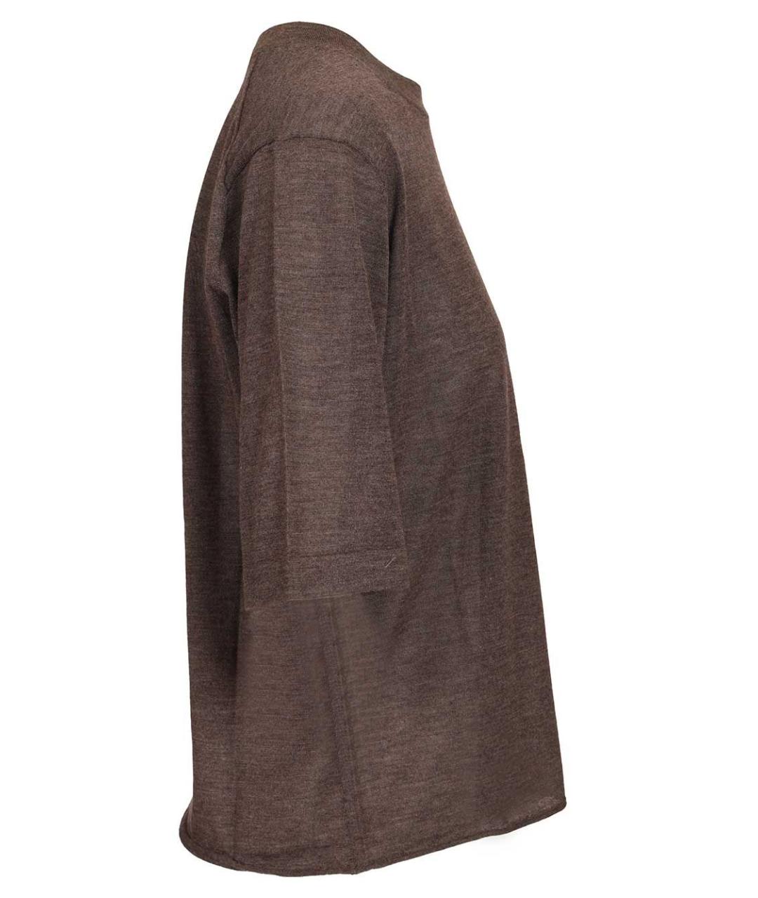 LOULOU STUDIO Коричневая кашемировая футболка, фото 4