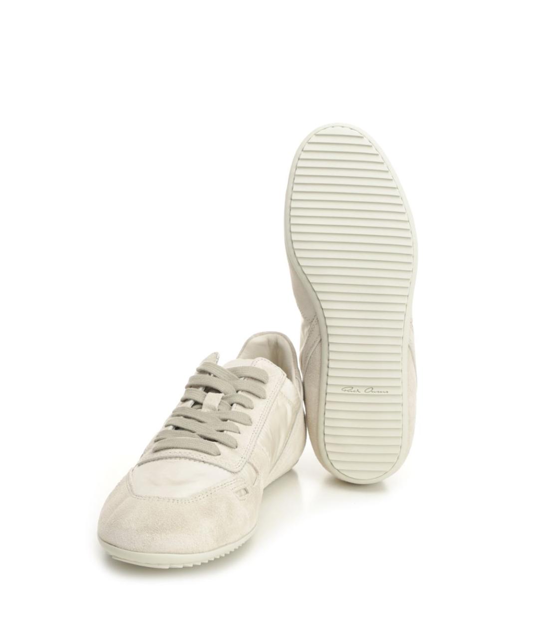 RICK OWENS Бежевые текстильные кроссовки, фото 5