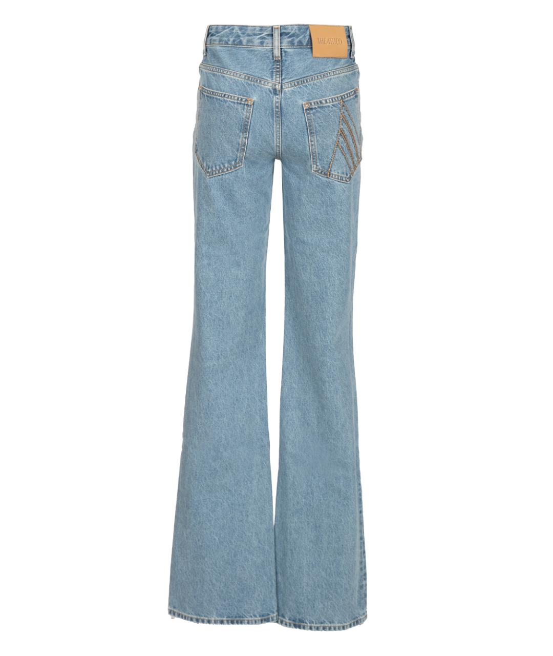THE ATTICO Голубые хлопко-полиэстеровые джинсы клеш, фото 2