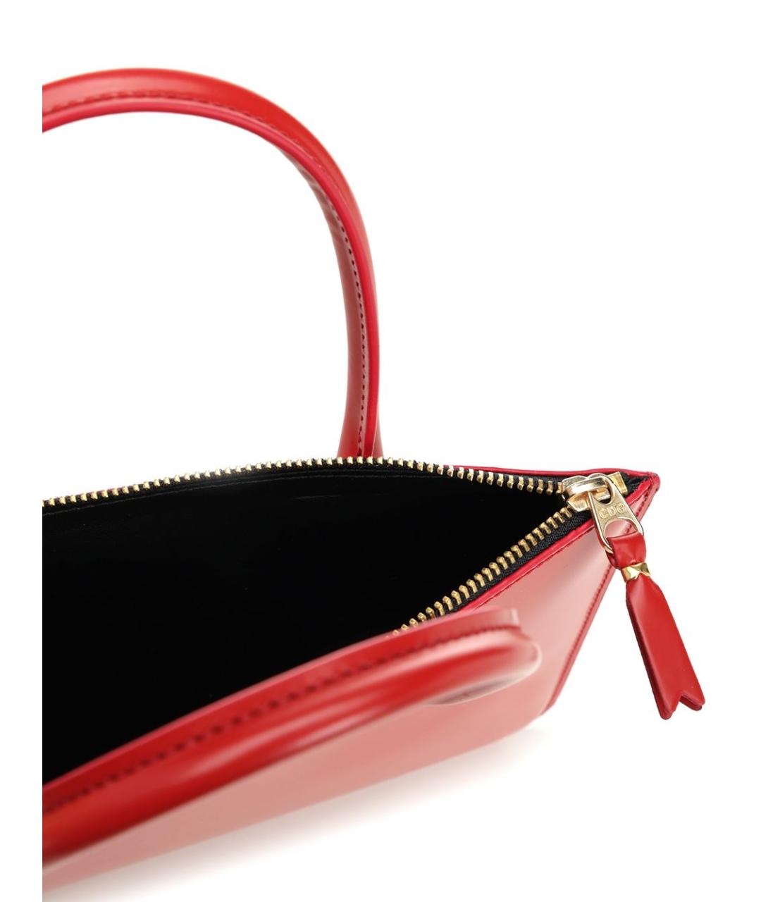 COMME DES GARÇONS WALLET Красная кожаная сумка тоут, фото 4